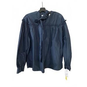 NEW ODEEH women's classic solid blouse in navy